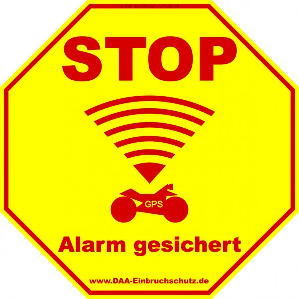 Aufkleber Motorrad - Stop Alarm gesichert